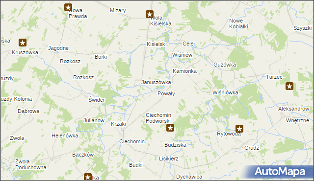 mapa Powały, Powały na mapie Targeo