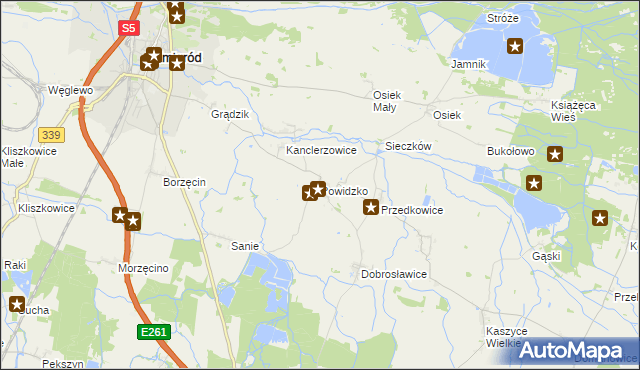 mapa Powidzko, Powidzko na mapie Targeo