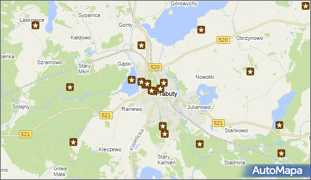 mapa Prabuty powiat kwidzyński, Prabuty powiat kwidzyński na mapie Targeo