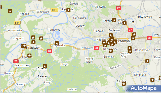 mapa Prałkowce, Prałkowce na mapie Targeo