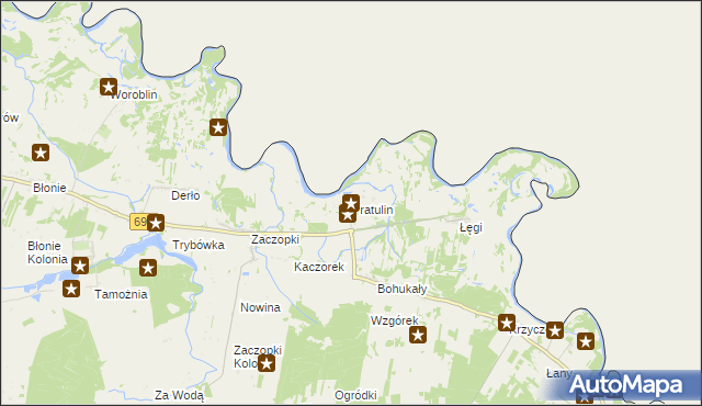 mapa Pratulin, Pratulin na mapie Targeo