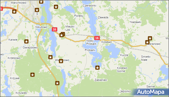 mapa Probark, Probark na mapie Targeo