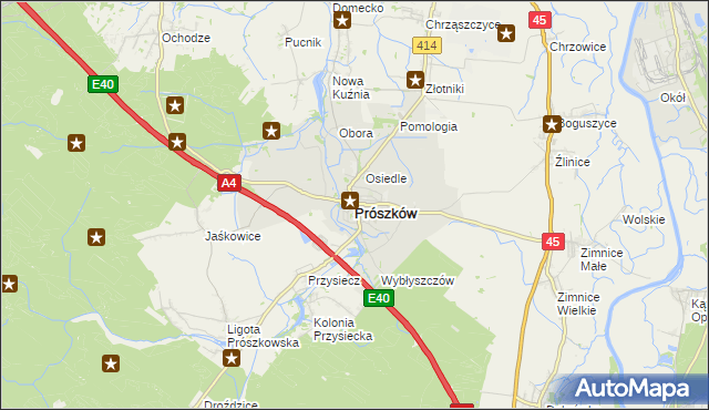 mapa Prószków, Prószków na mapie Targeo