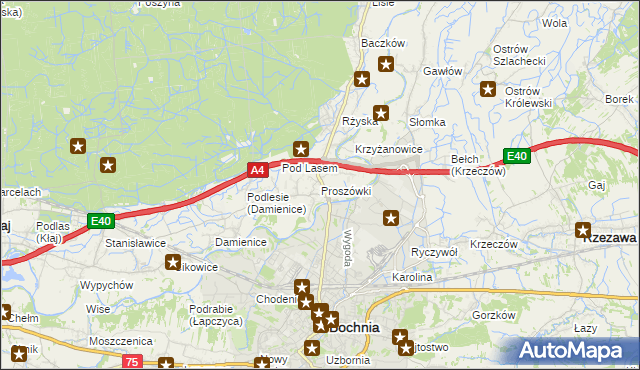 mapa Proszówki, Proszówki na mapie Targeo