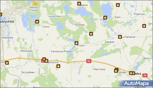 mapa Prusim gmina Kwilcz, Prusim gmina Kwilcz na mapie Targeo