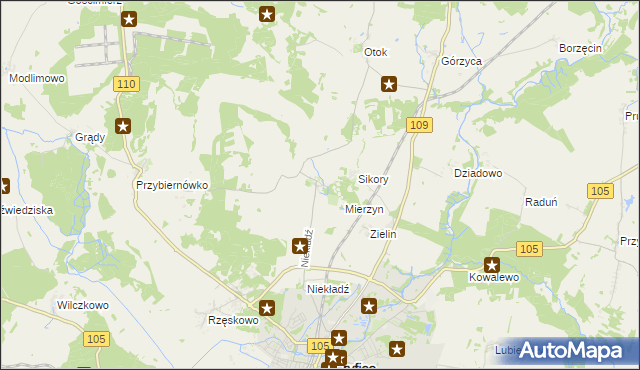 mapa Prusinowo gmina Gryfice, Prusinowo gmina Gryfice na mapie Targeo