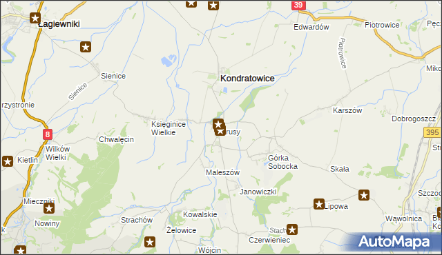 mapa Prusy gmina Kondratowice, Prusy gmina Kondratowice na mapie Targeo