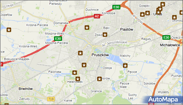 mapa Pruszków, Pruszków na mapie Targeo