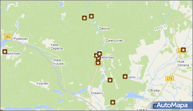 mapa Przeborowo, Przeborowo na mapie Targeo