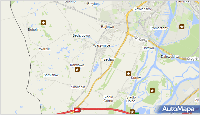 mapa Przecław gmina Kołbaskowo, Przecław gmina Kołbaskowo na mapie Targeo