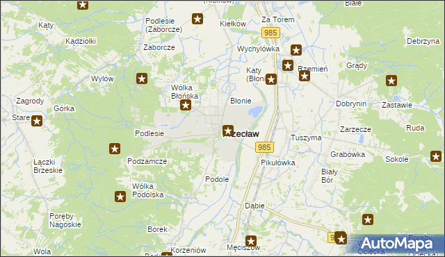 mapa Przecław powiat mielecki, Przecław powiat mielecki na mapie Targeo