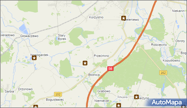 mapa Przećmino, Przećmino na mapie Targeo