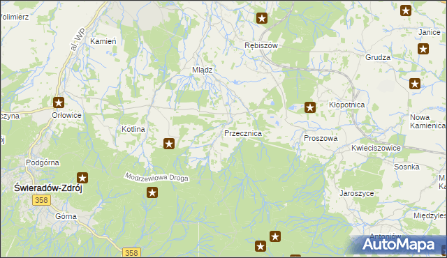 mapa Przecznica, Przecznica na mapie Targeo