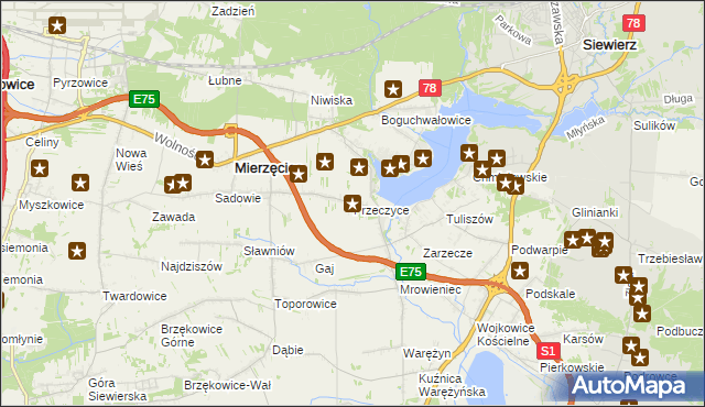 mapa Przeczyce, Przeczyce na mapie Targeo