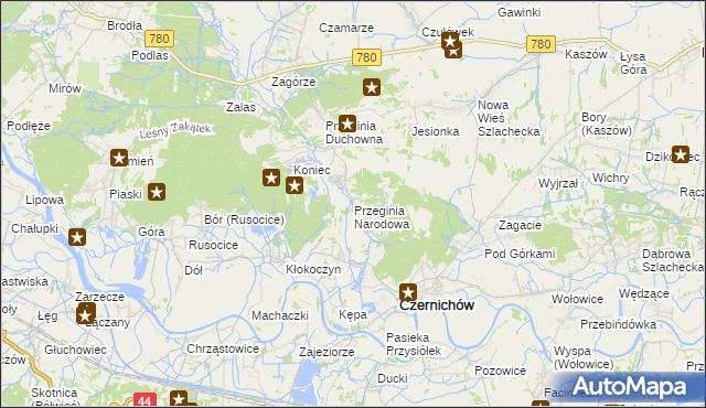 mapa Przeginia Narodowa, Przeginia Narodowa na mapie Targeo