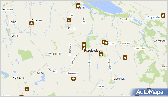 mapa Przelewice powiat pyrzycki, Przelewice powiat pyrzycki na mapie Targeo