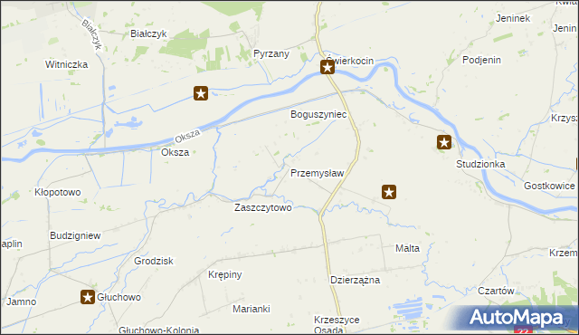 mapa Przemysław gmina Krzeszyce, Przemysław gmina Krzeszyce na mapie Targeo