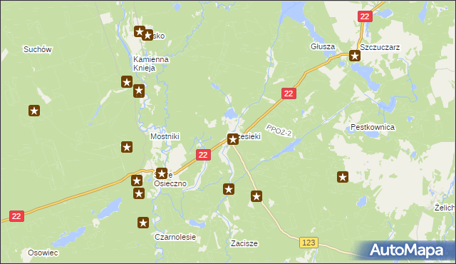 mapa Przesieki, Przesieki na mapie Targeo