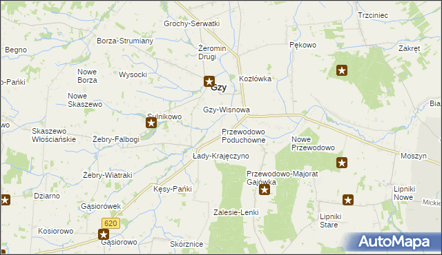 mapa Przewodowo Poduchowne, Przewodowo Poduchowne na mapie Targeo