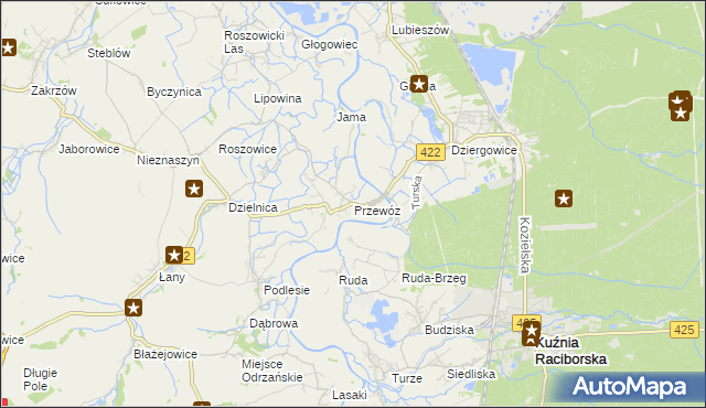mapa Przewóz gmina Cisek, Przewóz gmina Cisek na mapie Targeo