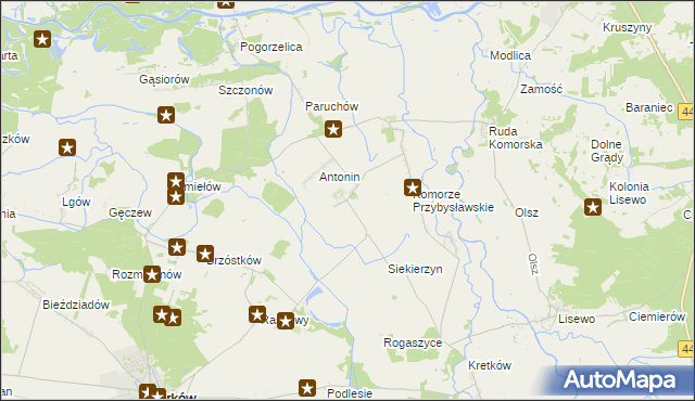 mapa Przybysław gmina Żerków, Przybysław gmina Żerków na mapie Targeo