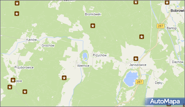 mapa Przychów, Przychów na mapie Targeo