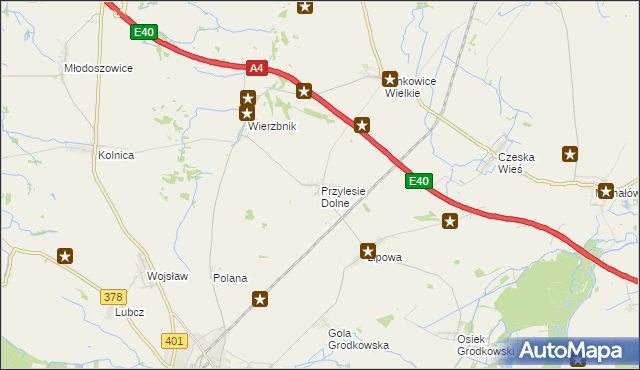 mapa Przylesie Dolne, Przylesie Dolne na mapie Targeo