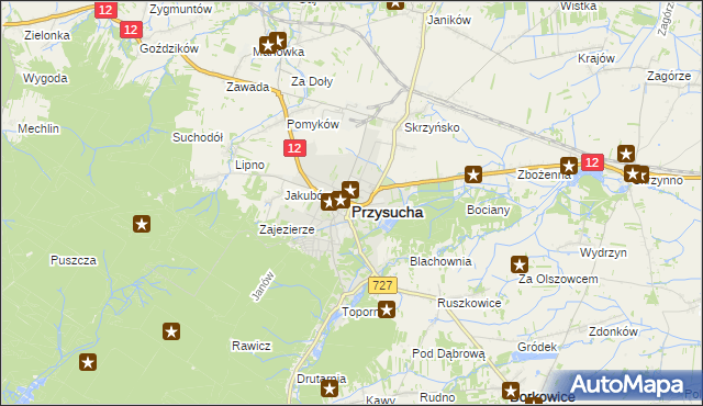mapa Przysucha, Przysucha na mapie Targeo