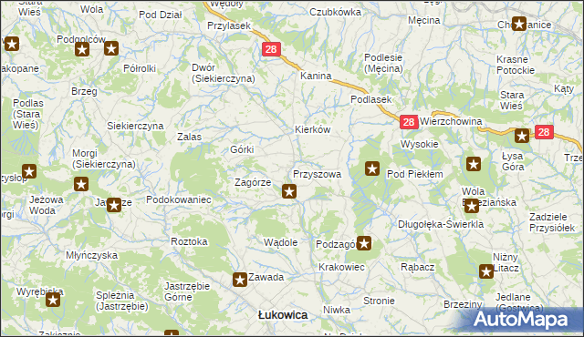 mapa Przyszowa, Przyszowa na mapie Targeo