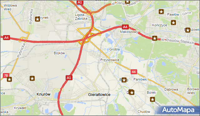 mapa Przyszowice, Przyszowice na mapie Targeo