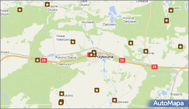 mapa Przytoczna, Przytoczna na mapie Targeo