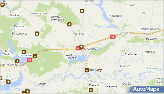 mapa Przytoczno, Przytoczno na mapie Targeo