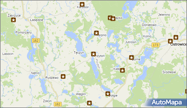 mapa Przytoń gmina Ostrowice, Przytoń gmina Ostrowice na mapie Targeo