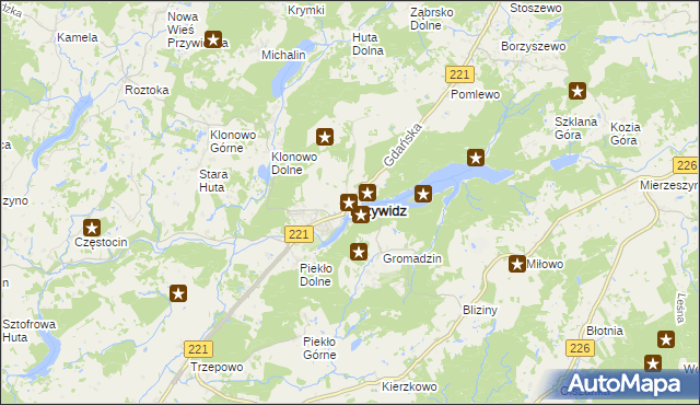 mapa Przywidz powiat gdański, Przywidz powiat gdański na mapie Targeo