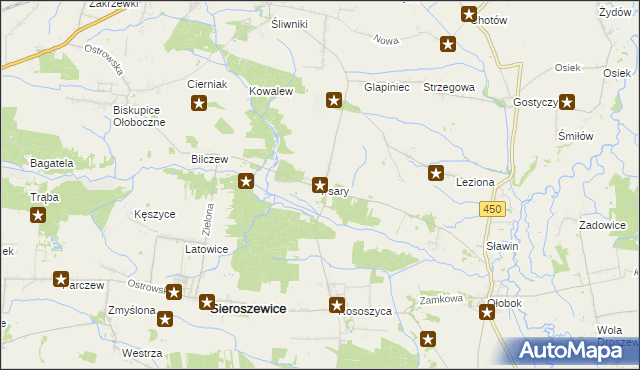 mapa Psary gmina Sieroszewice, Psary gmina Sieroszewice na mapie Targeo