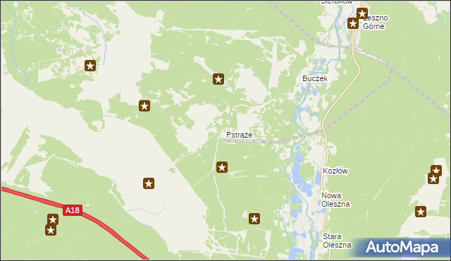 mapa Pstrąże, Pstrąże na mapie Targeo