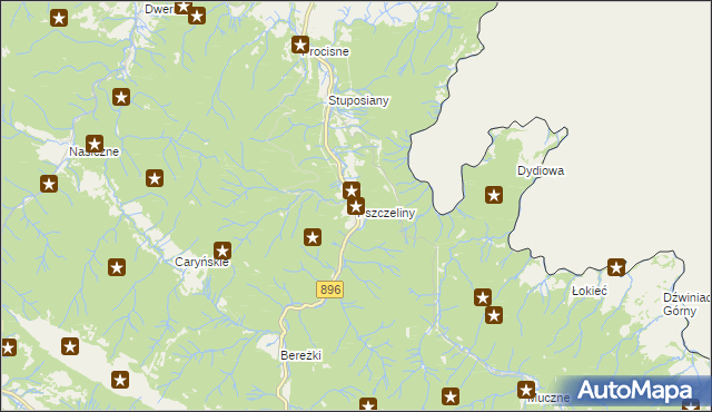 mapa Pszczeliny, Pszczeliny na mapie Targeo