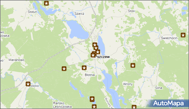 mapa Pszczew, Pszczew na mapie Targeo