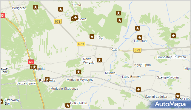 mapa Puchały gmina Łomża, Puchały gmina Łomża na mapie Targeo