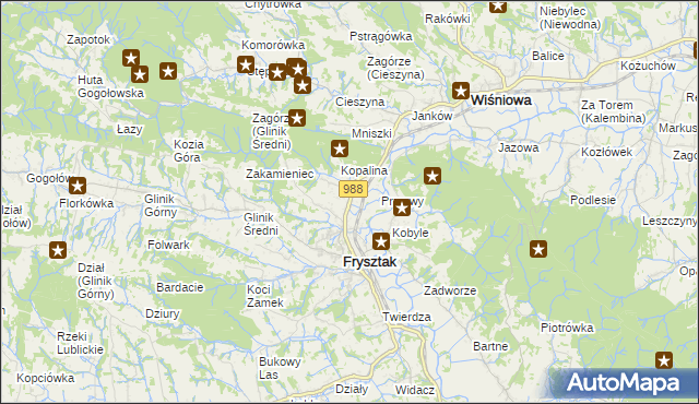 mapa Pułanki gmina Frysztak, Pułanki gmina Frysztak na mapie Targeo