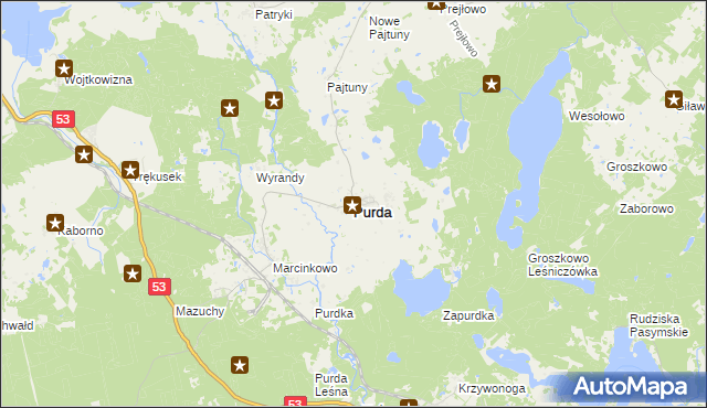 mapa Purda, Purda na mapie Targeo