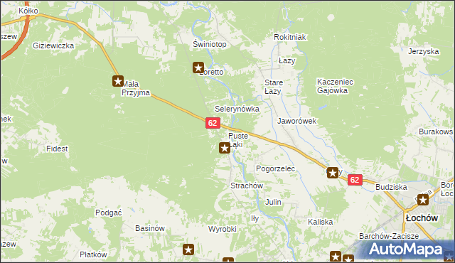 mapa Puste Łąki, Puste Łąki na mapie Targeo