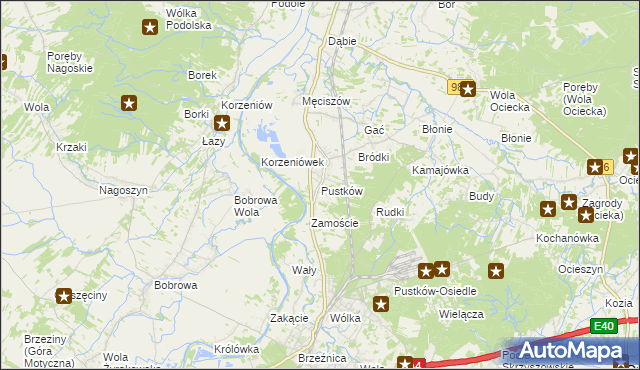 mapa Pustków gmina Dębica, Pustków gmina Dębica na mapie Targeo