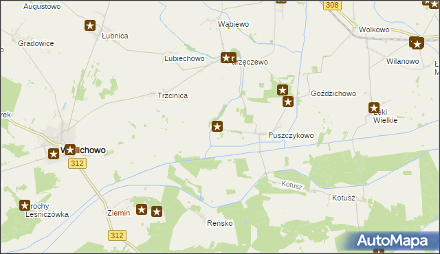 mapa Puszczykówiec, Puszczykówiec na mapie Targeo