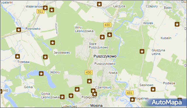 mapa Puszczykowo powiat poznański, Puszczykowo powiat poznański na mapie Targeo