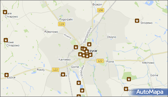 mapa Pyrzyce, Pyrzyce na mapie Targeo