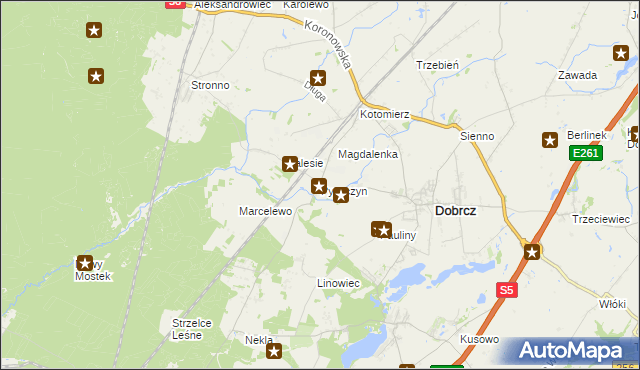 mapa Pyszczyn gmina Dobrcz, Pyszczyn gmina Dobrcz na mapie Targeo