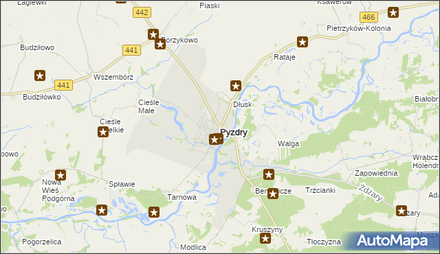 mapa Pyzdry, Pyzdry na mapie Targeo