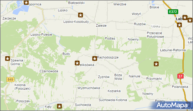 mapa Rachodoszcze, Rachodoszcze na mapie Targeo