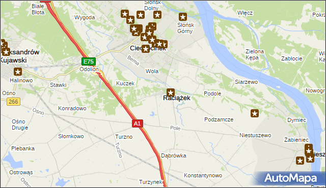 mapa Raciążek, Raciążek na mapie Targeo